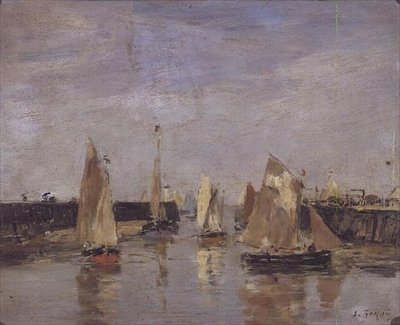 Yachts in the Harbour by Eugene Louis Boudin