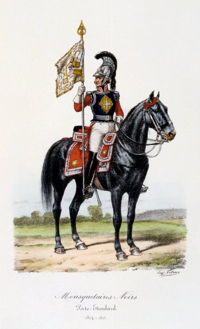 Mousquetaires Noirs, Standard Bearer, 1814-15 by Eugene Titeux