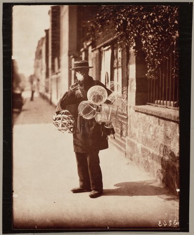 Wire Basket Seller by Eugène Atget