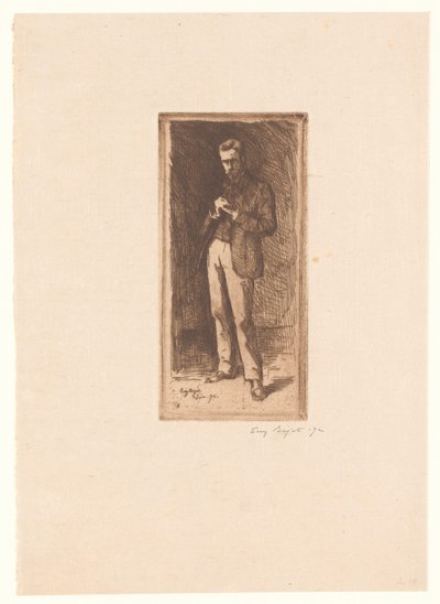 Self-portrait by Eugène Bejot (signed by artist)