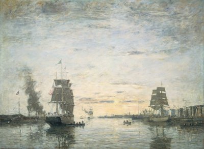 Entrance to the Harbor, Le Havre by Eugène Boudin