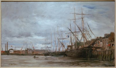 Harbor with Sailing Ships by Eugene Louis Boudin