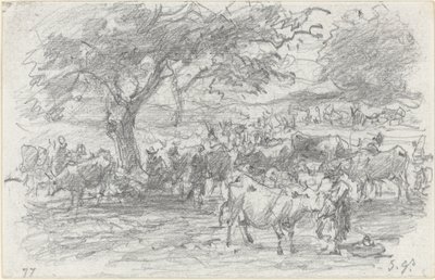 Herdsmen and Cattle by Eugène Boudin