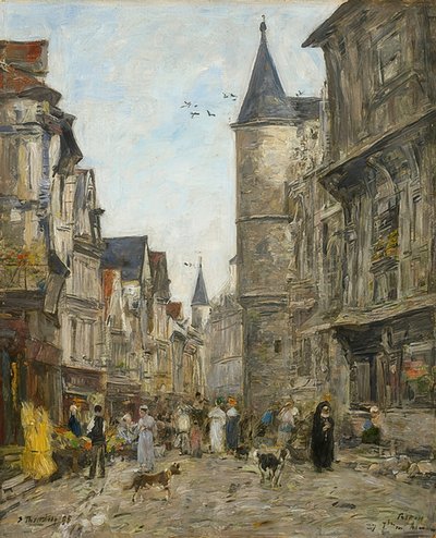 Rue Saint-Romain, Rouen by Eugene Louis Boudin