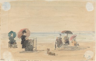 Sun-Shades, Trouville by Eugène Boudin