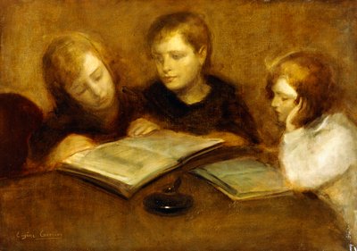 Girls Reading by Eugène Carrière