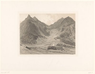 Mountain Landscape with House in Alpine Meadow by Eugène Cicéri (attributed to)