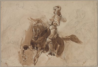 Armored Figure on Horseback by Eugène Delacroix