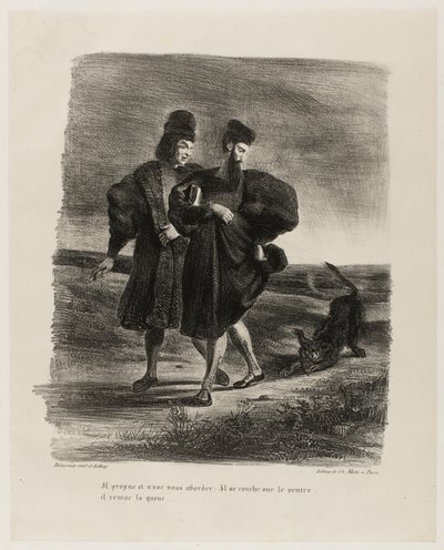 Faust, Mephistopheles and the Poodle, from Faust by Eugène Delacroix