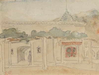 Figure in a Doorway by Eugène Delacroix