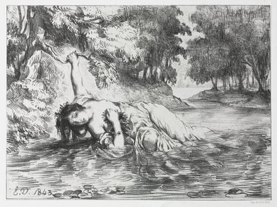 Hamlet: The Death of Ophelia by Eugène Delacroix
