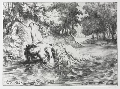 Hamlet: The Death of Ophelia by Eugène Delacroix
