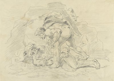 Hercules Binding Nereus by Eugène Delacroix