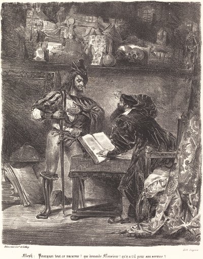 Mephisto Appears to Faust by Eugène Delacroix