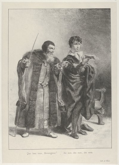 Polonius and Hamlet, 1834-43 by Eugène Delacroix