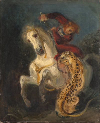 Rider Attacked by a Jaguar by Ferdinand Victor Eugene Delacroix