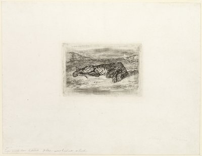 Tiger Resting in the Desert by Eugène Delacroix