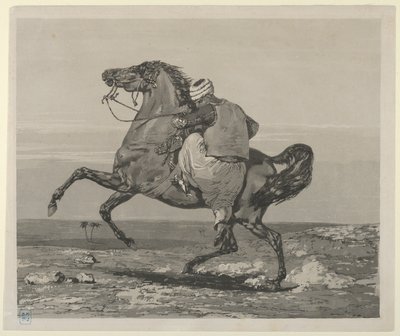 Turk Mounting His Horse by Eugène Delacroix