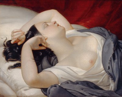 Sleeping Italian Woman, 1840s by Eugéne Pluchart