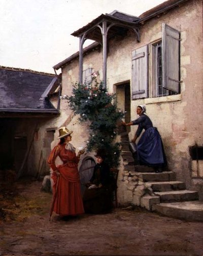 Two Women in a Courtyard by Euphemie Muraton
