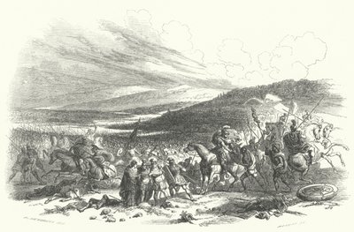 Battle of Presles, 57 BC (engraving) by European School