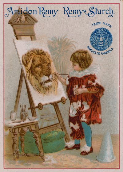 Child Painting the Head of a Lion by European School