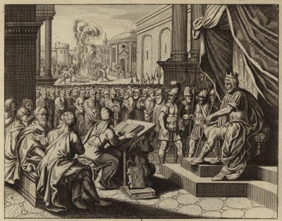 Josiah Renewing the Covenant with God by European School