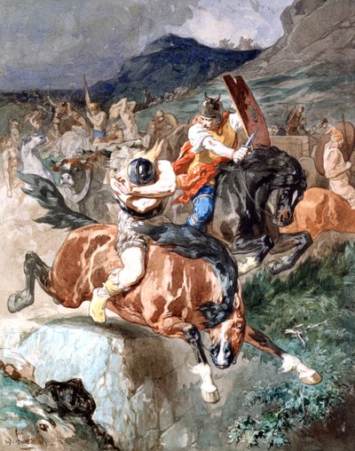 Fight of the Riders, c1842-1896 by Evariste Vital Luminais