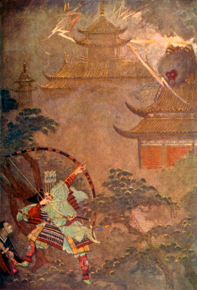 Yorimasa Slays the Vampire, 1912 by Evelyn Paul