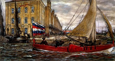 Boat at Harbour by Evgeni Evgenievitch Lanceray