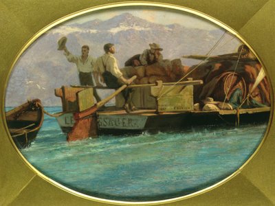 Luggage Boat on Lake Geneva by F.L.D. Bocion