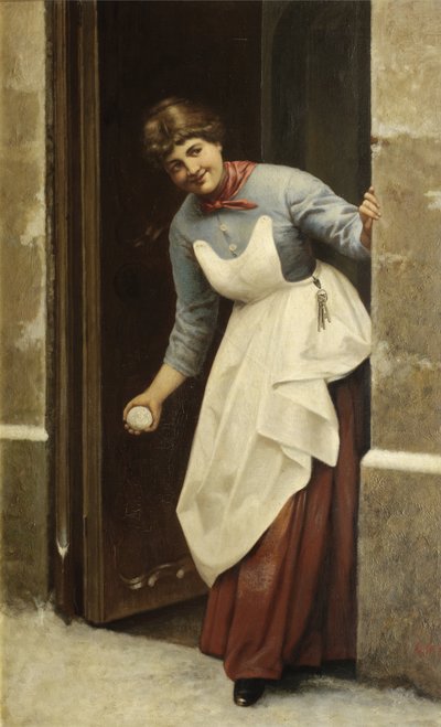 Woman with a Snowball by F. W.