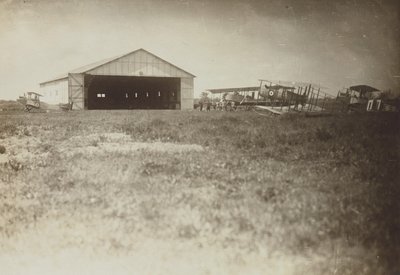 Airplanes in a field by Fedele Azari