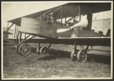 Men in Airplane by Fedele Azari