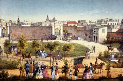 The Gates of Monseratte, Havana, Cuba by Federico Mialhe