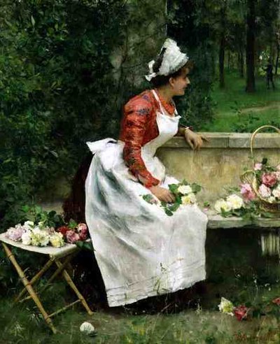 Gathering Flowers by Federigo Andreotti