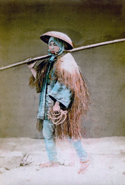 Coolie in winter dress, Japan by Felice Beato