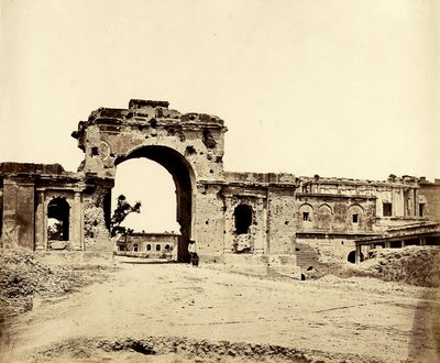 Gateway leading into the Residency, Lucknow by Felice Beato