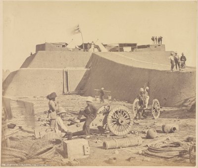 Headquarter Staff, Pehtang Fort by Felice Beato