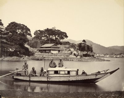 Japanese Junk in Canal, Nagasaki by Felice Beato