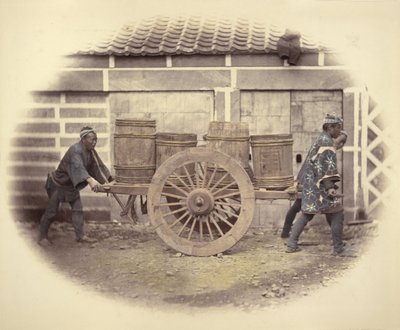 Shariki, or Cart Pushing Coolies by Felice Beato
