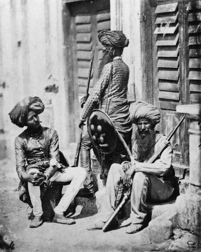 Sikh Officers during the Indian Rebellion, 1858 by Felice Beato