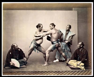 Sumo wrestlers, c.1870-80 by Felice Beato