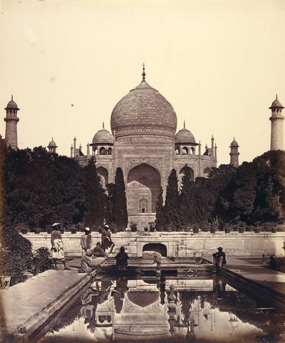 The Taj Mahal with the Fountains by Felice Beato