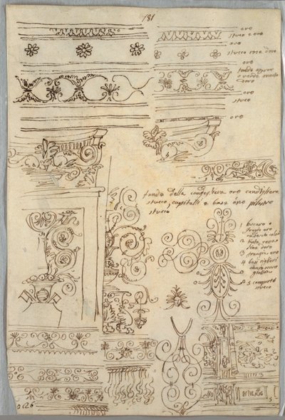 Eight Studies of Friezes and Candelabrum by Felice Giani