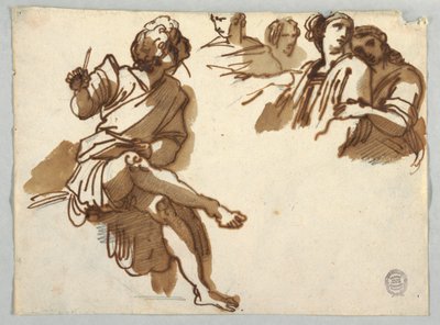 Five Figures from Parnassus by Raphael Sanzio by Felice Giani