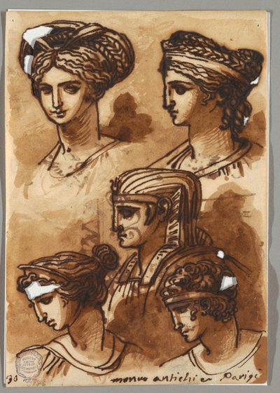 Five Heads, After the Antique by Felice Giani