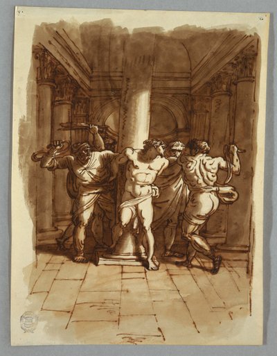 Sketchbook Page: Flagellation of Christ by Felice Giani