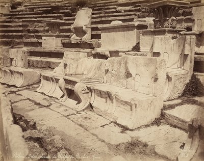 Seats in the Theater of Dionysus, Athens by Félix Bonfils