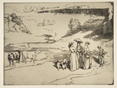 The Young Ladies of the Village by Felix Bracquemond